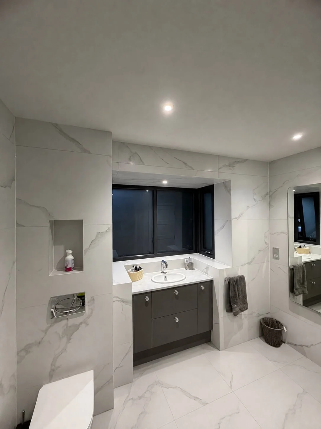 Marble-Effect Bathroom & Walk-In Shower finished project